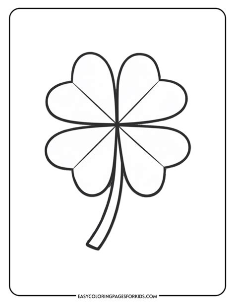 Coloring Page 4 Leaf Clover