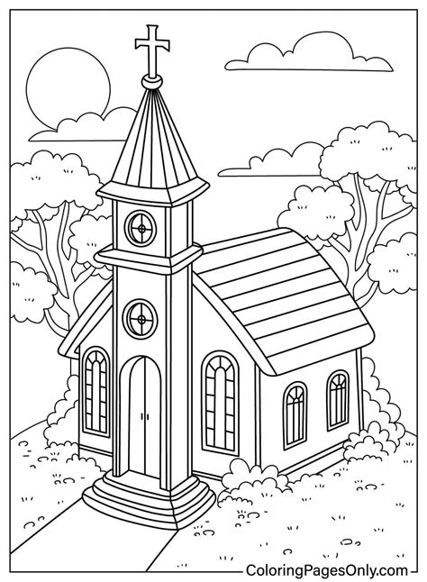 Coloring Page Churc