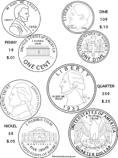 Coloring Page Coins