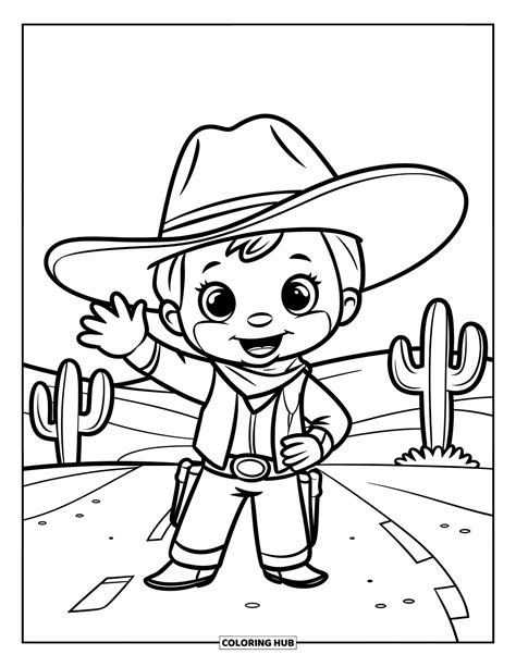 Coloring Page Cowboy Boo