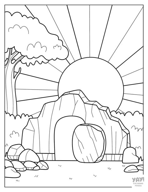Coloring Page Empty Tomb