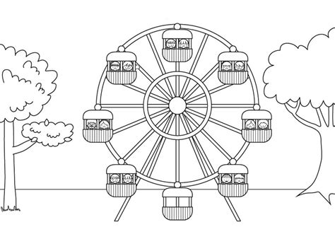 Coloring Page Ferris Whee