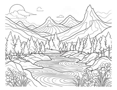Coloring Page Mountain