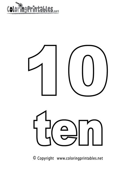 Coloring Page Of A Ten