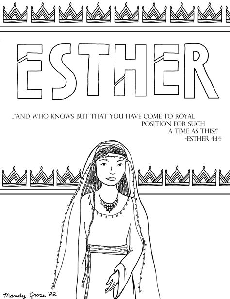 Coloring Page Of Queen Esther Learning How to Read