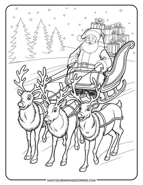 Coloring Page Santa Sleig