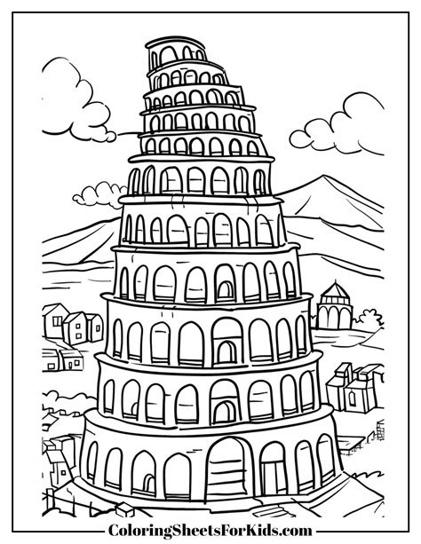 Coloring Page Tower Of Babe