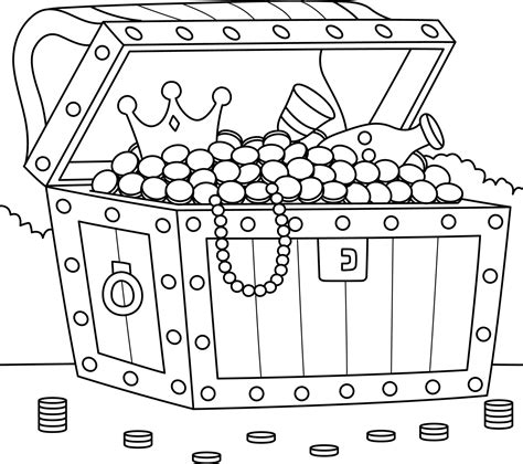 Coloring Page Treasure Ches