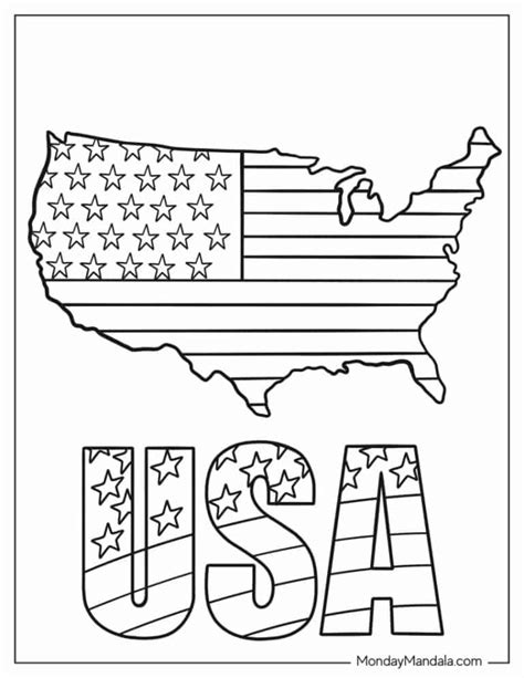 Coloring Page Us Flag
