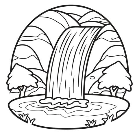 Coloring Page Waterfa