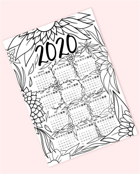 Coloring Pages 2020 Calendar