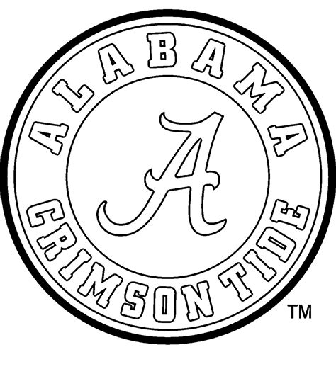 Coloring Pages Alabama Footba