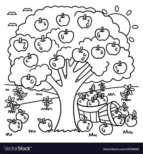 Coloring Pages Apple Tree Coloring Page For Kids