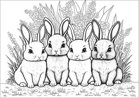 Coloring Pages Bunnies Printable