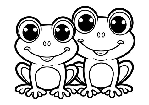 Coloring Pages Cute Frogs