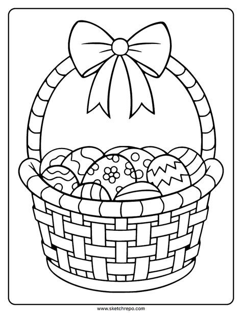 Coloring Pages Easter Eggs Baske
