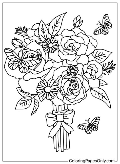 Coloring Pages Flower Bouque