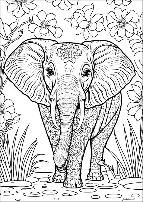 Coloring Pages For Adults Elephan