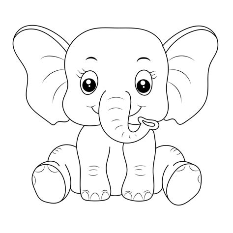 Coloring Pages For Kids Elephant Color this friendly elephant with