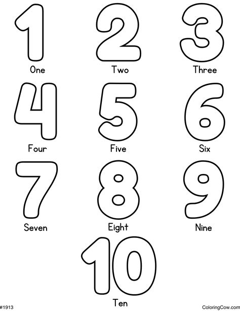 Coloring Pages For Numbers 1 10