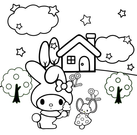 Coloring Pages Fun My Melody Coloring Pages