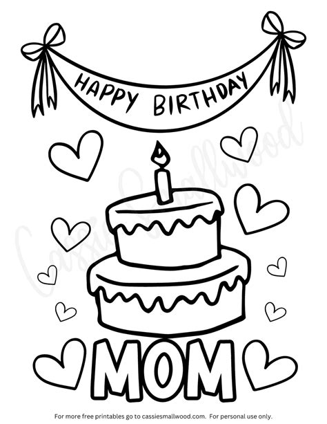 Coloring Pages Happy Birthday Mo