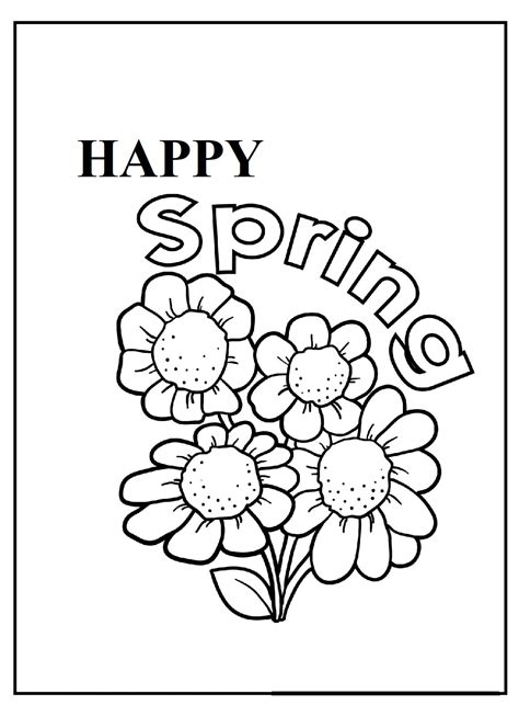 Coloring Pages Happy Spring Coloring Pages
