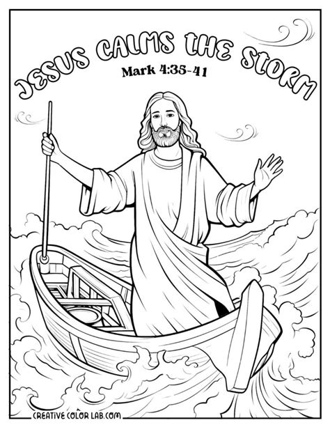 Coloring Pages Jesus Calms The Stor