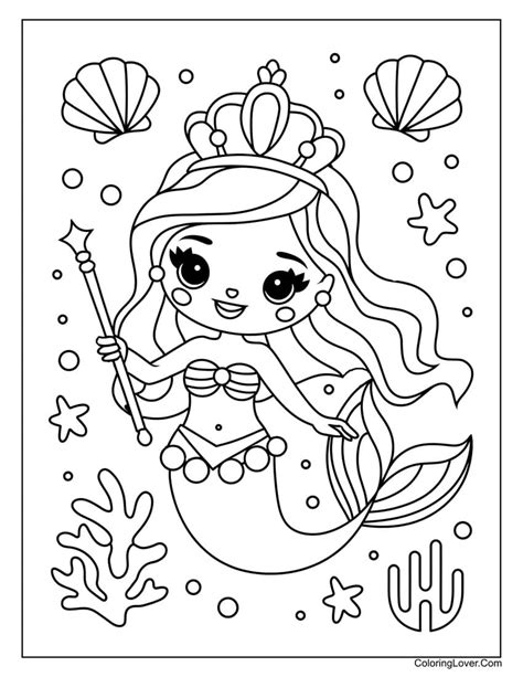 Coloring Pages Mermaid Princess