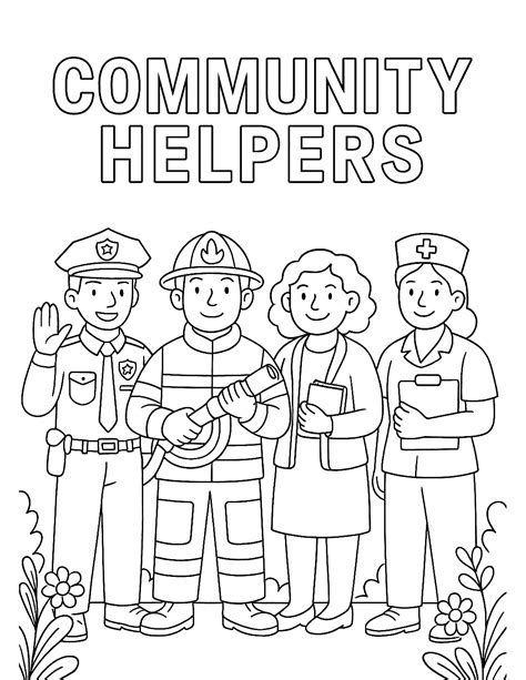 Coloring Pages Of Community Helpers For Preschoo