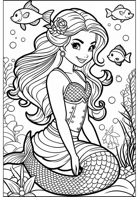 Coloring Pages Of Mermaid
