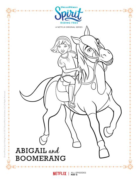Coloring Pages Of Spirit Riding Free On Netflix Get Coloring Pages