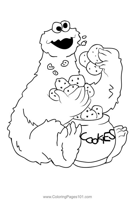 Coloring Pages Printable Cookie Monster Coloring Page
