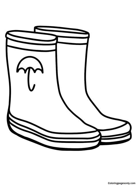 Coloring Pages Rain Boots
