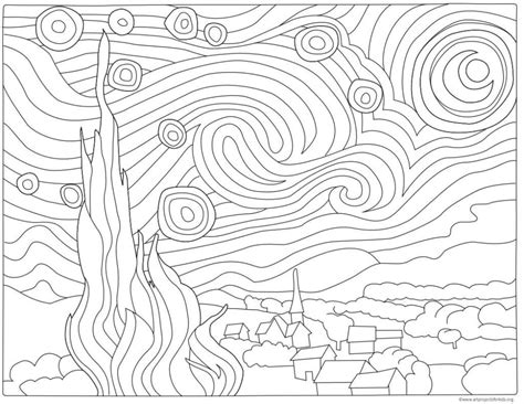 Coloring Pages Starry Nig