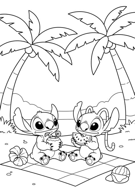 Coloring Pages Stitch And Ange