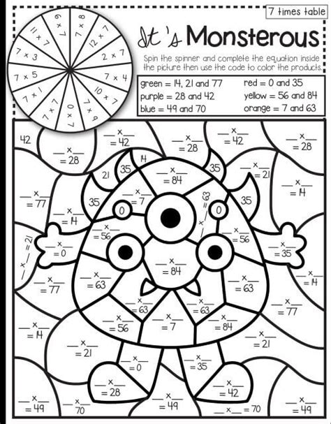 Coloring Pages Teaching Multiplication