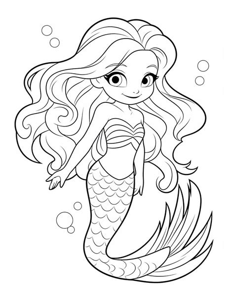 Coloring Sheet Mermaid
