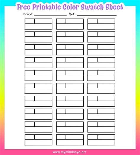Coloring Swatch Shee