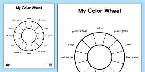 Coloring Wheel Workshee