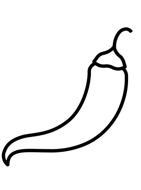 Coloring page Shapes of Food chili pepper