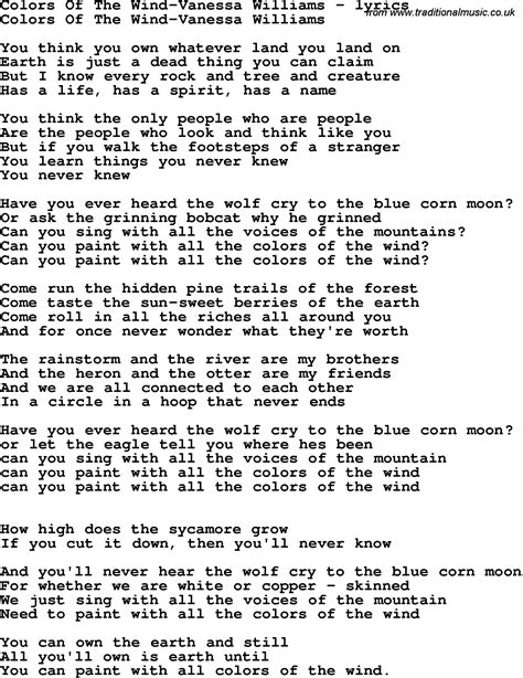 Colors of the wind lyrics. Things To Know About Colors of the wind lyrics. 