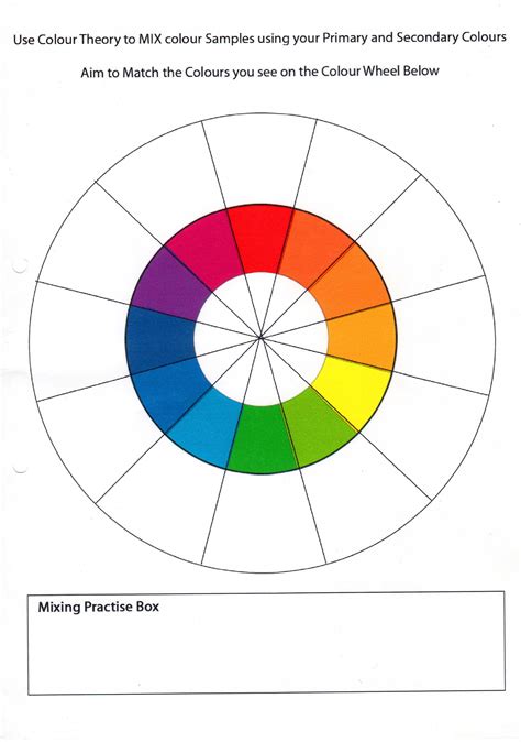 Colour Wheel Worksheet Color Pinterest