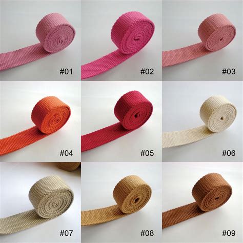 Coloured webbing for bag handles.  Its sturdy weave makes it ideal for ba...