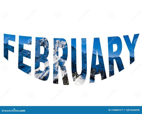 Colourful Design Word February Font Stock Vector Decorative Element in