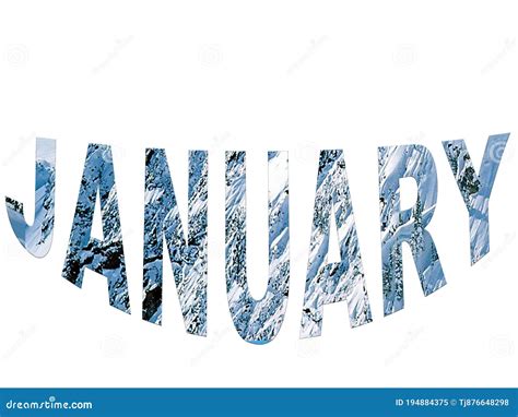 Colourful Design Word January Font Stock Vector Decorative Element in