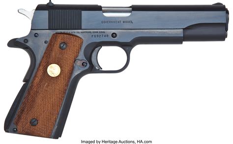 Colt 1911 mk iv. And according to the previous owner, the original Colt MK IV Series 70 has less than 100 rounds through it. Colt MK IV Series 70 circa 1982. There are a few flaws in the original Colt satin blue finish, but I’d rate this pistol at around 98%. The wood grips also had some minor dings, as well, but also very minor. 