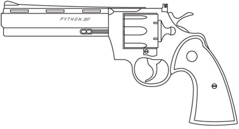 Colt Python Revolver Tattoo Drawing Sketch Coloring Page