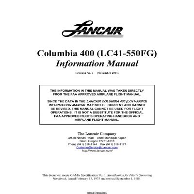 Columbia 400 model lc41 550fg airplane maintenance manual. - Digital control systems ogata solution manual.
