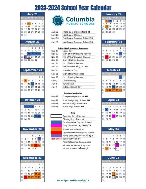 Columbia College Calendar